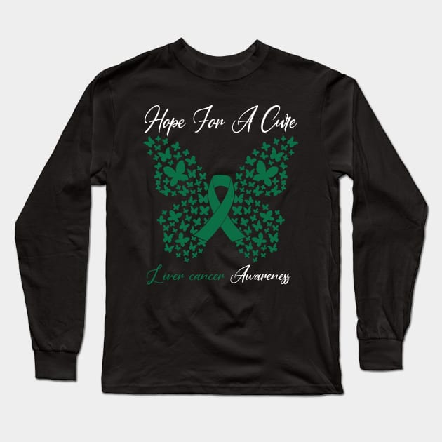 Hope For A Cure Butterfly Gift 3 Liver cancer Long Sleeve T-Shirt by HomerNewbergereq